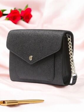 Kate Spade Glitter Fabric Crossbody Bag – Style K9336 – Saffiano Trim